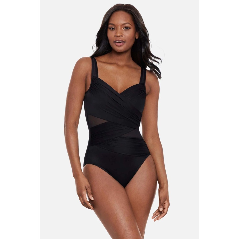 Miraclesuit Madero Swimsuit Black 8 New With Tags